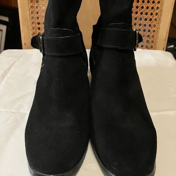 Fitzwell Boots Suede Leather Riding Boots Wide Calf Boot Size 8.5 NEW - Picture 3 of 11